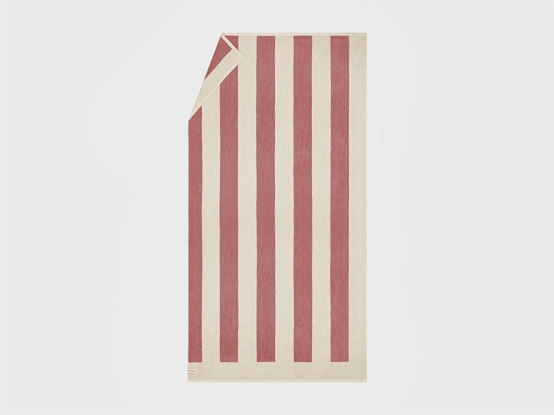 Strandlagen velour blush rose stripe 100x180 - 1 st