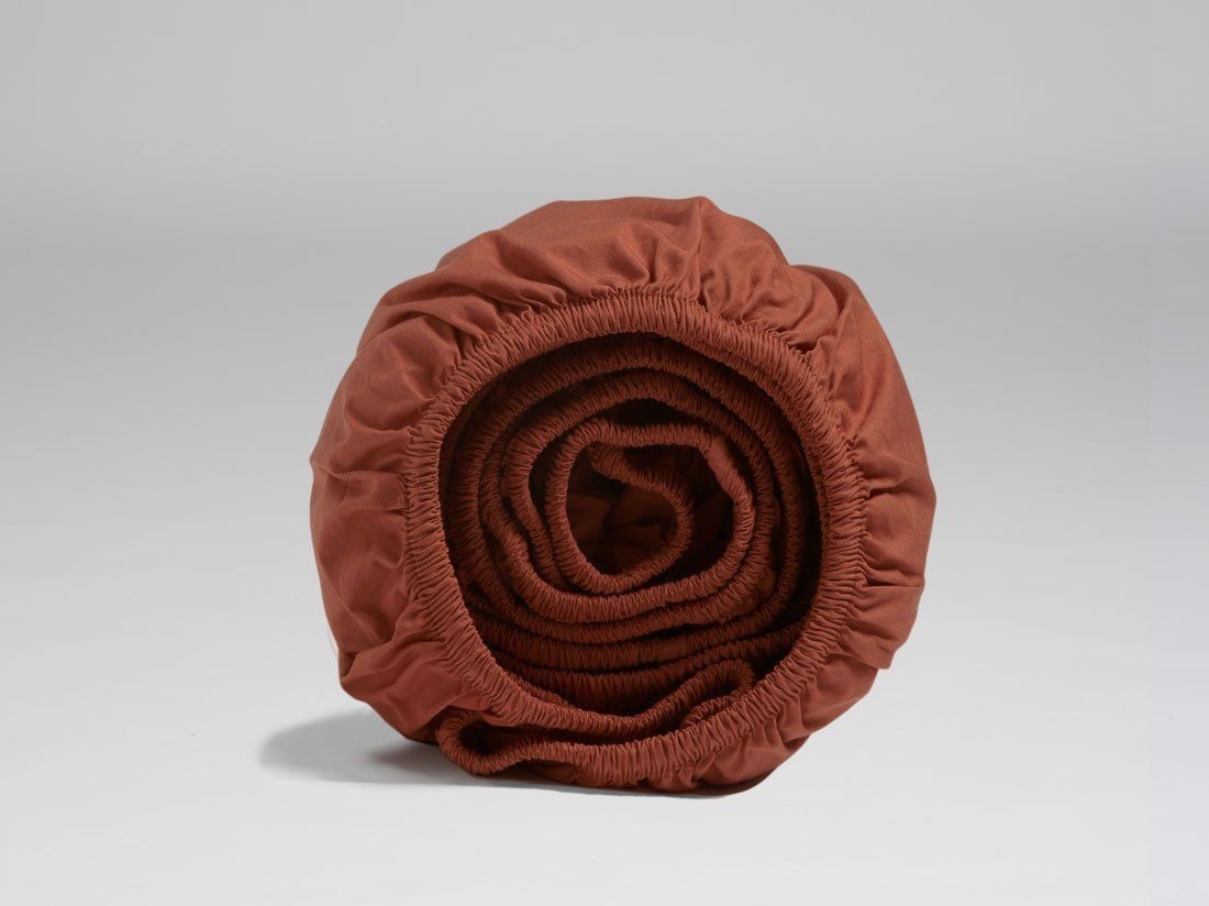 Faconlagen percale rusty red