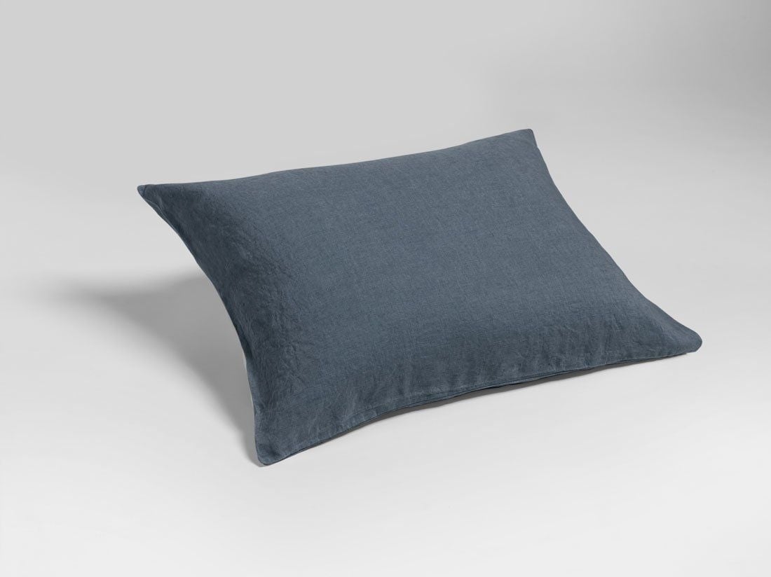 Pudebetræk vasket hør earth blue