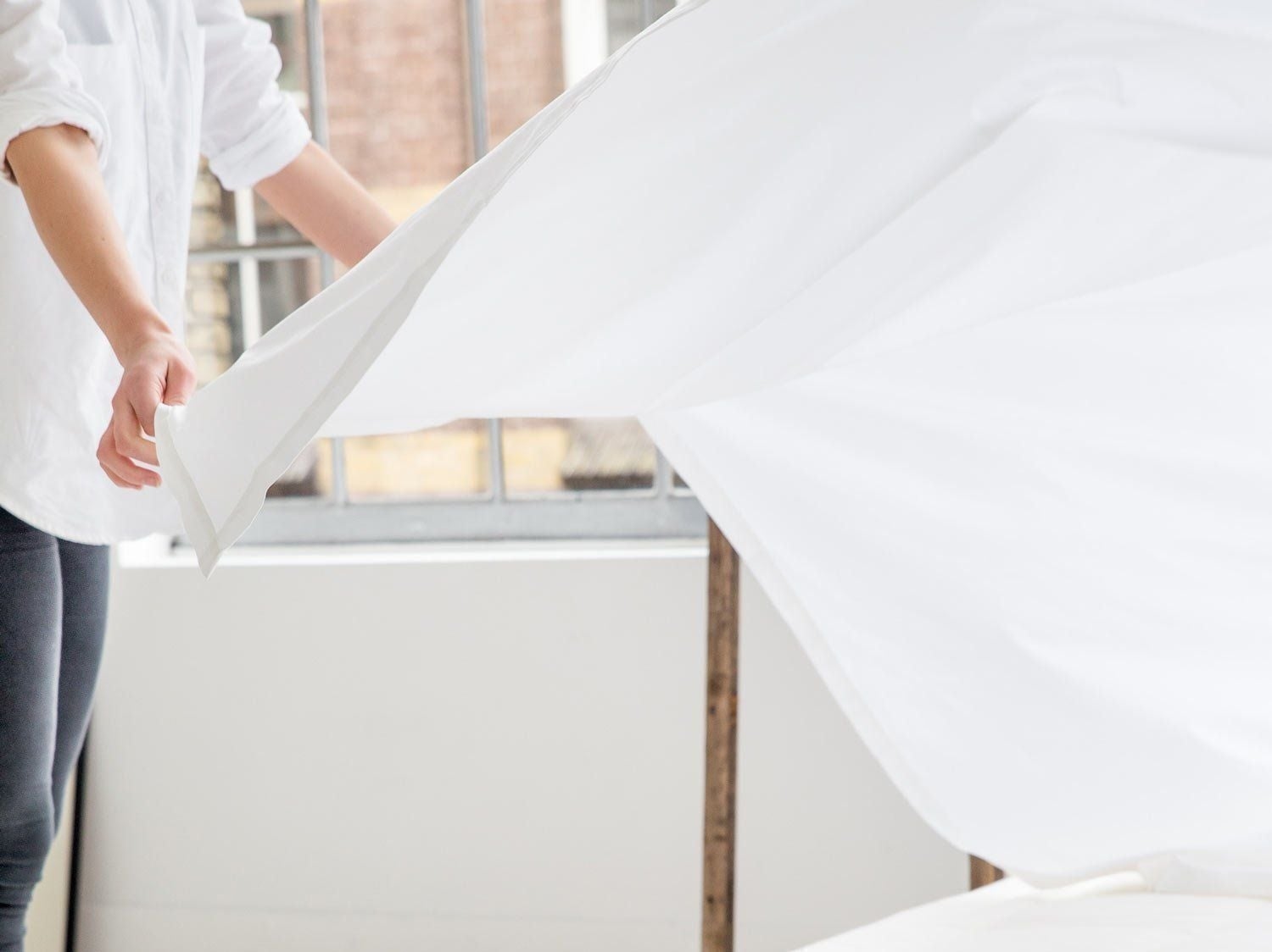 Lagen bomuldssatin pure white