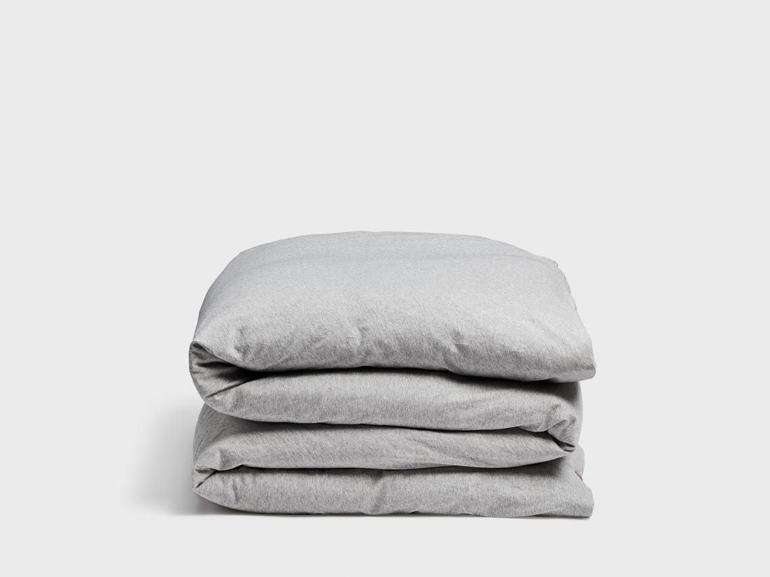 Juniordynebetræk jersey white grey