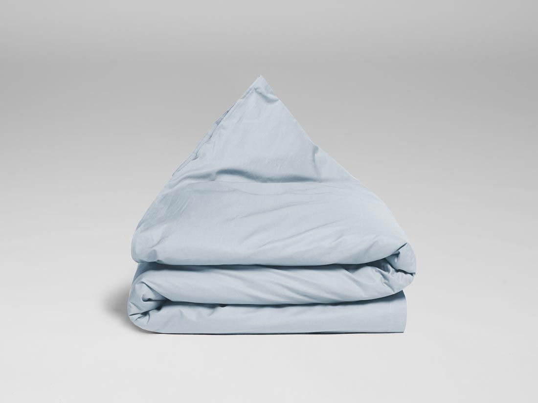 Juniordynebetræk bomuldssatin sky blue