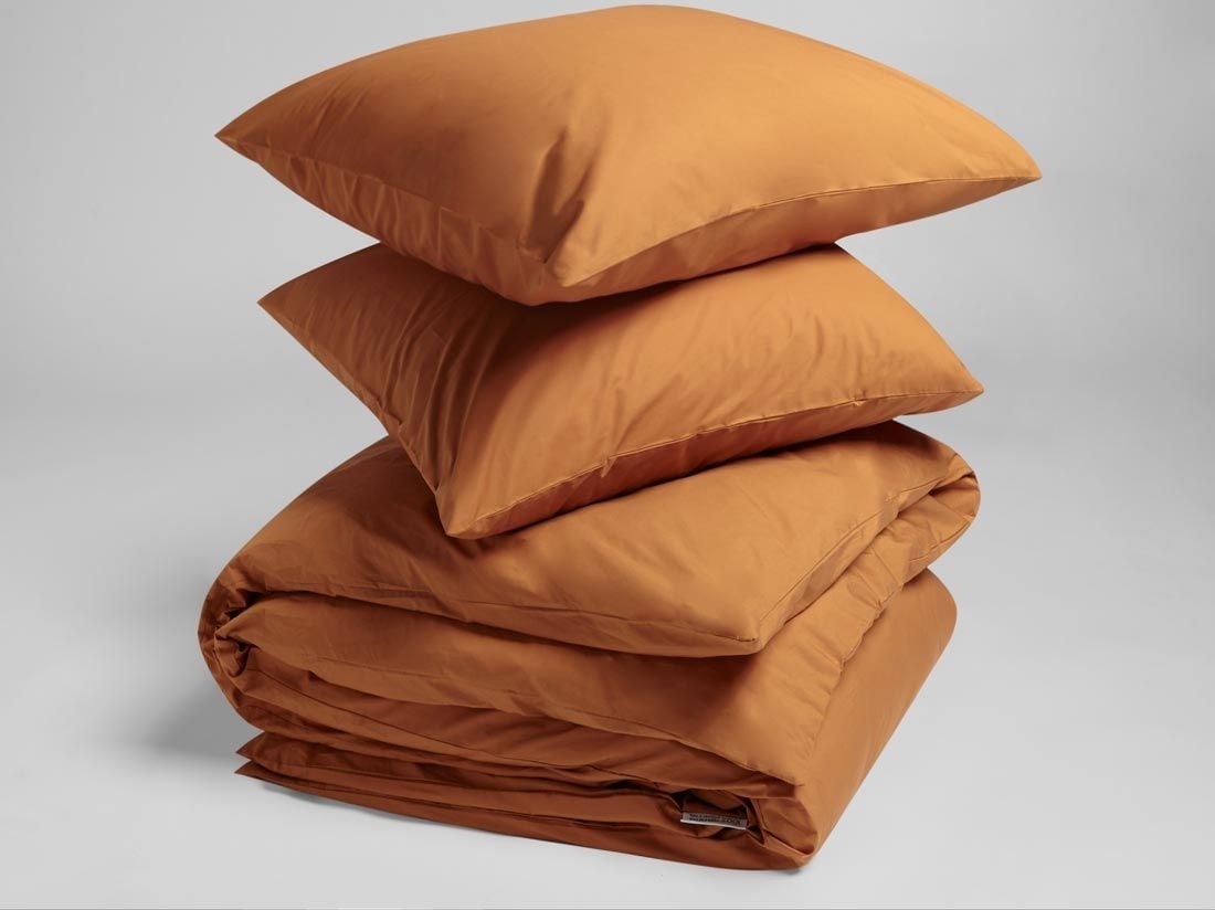 Sengesæt percale ochre yellow