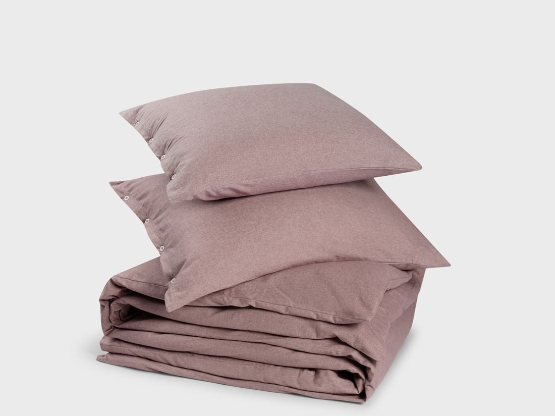 Sengesæt bomuldsflonel mauve chambray