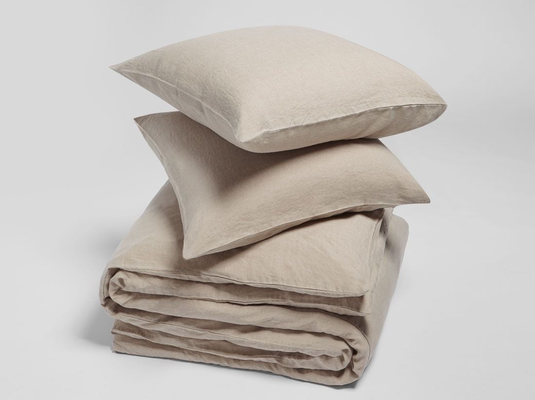 Sengesæt vasket hør natural