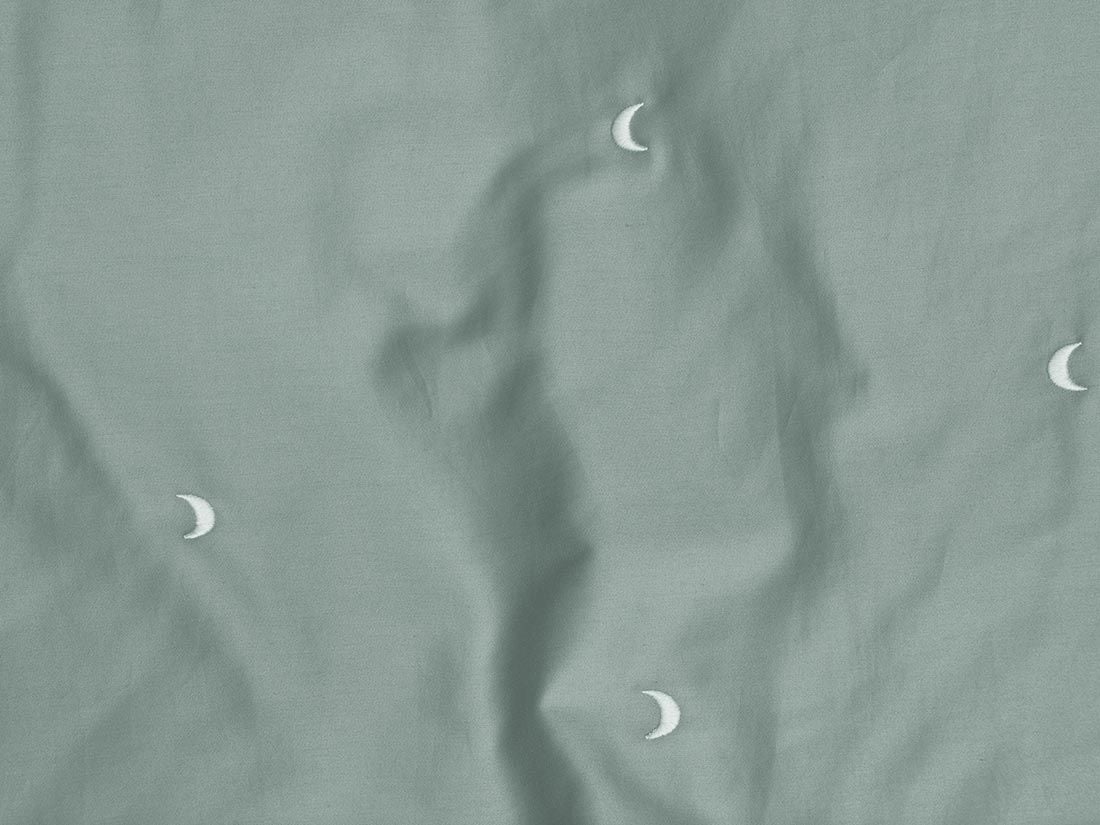Juniordynebetræk bomuldssatin sea green moon