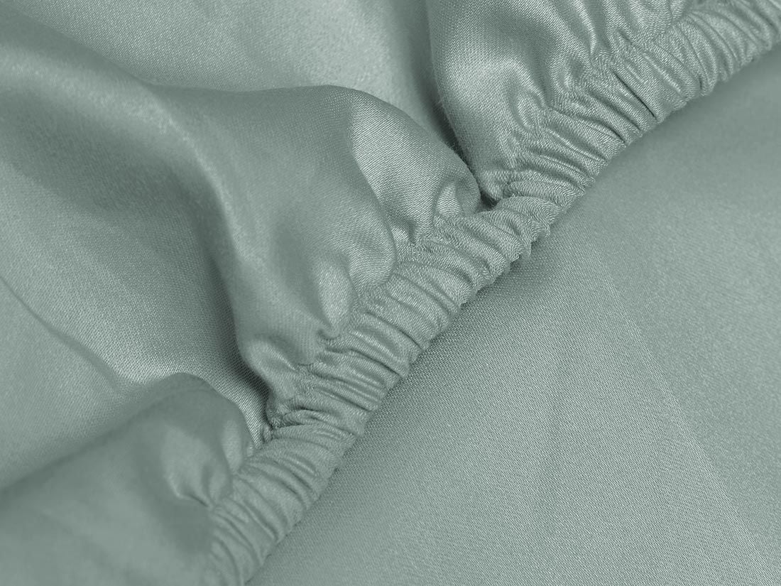 Faconlagen bomuldssatin sea green