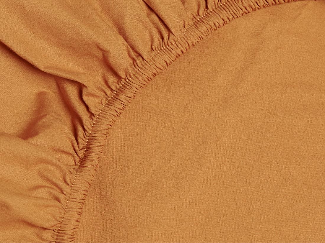 Børnefaconlagen percale ochre yellow