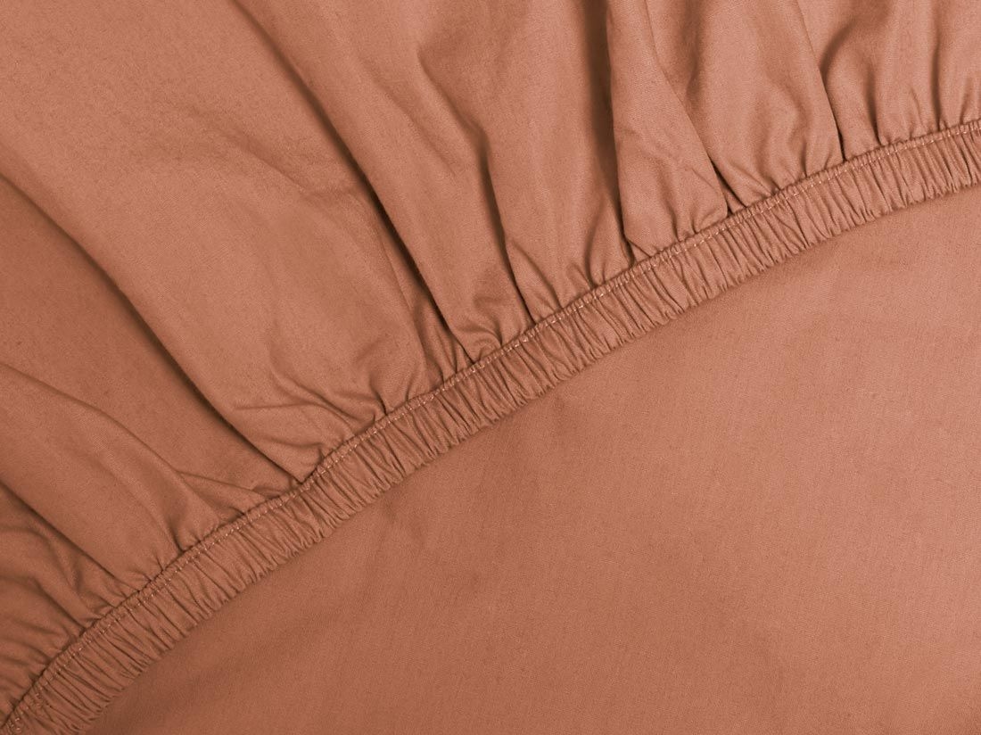 Faconlagen percale terracotta