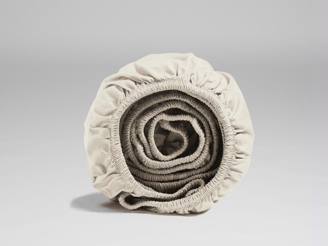 Faconlagen percale white sand