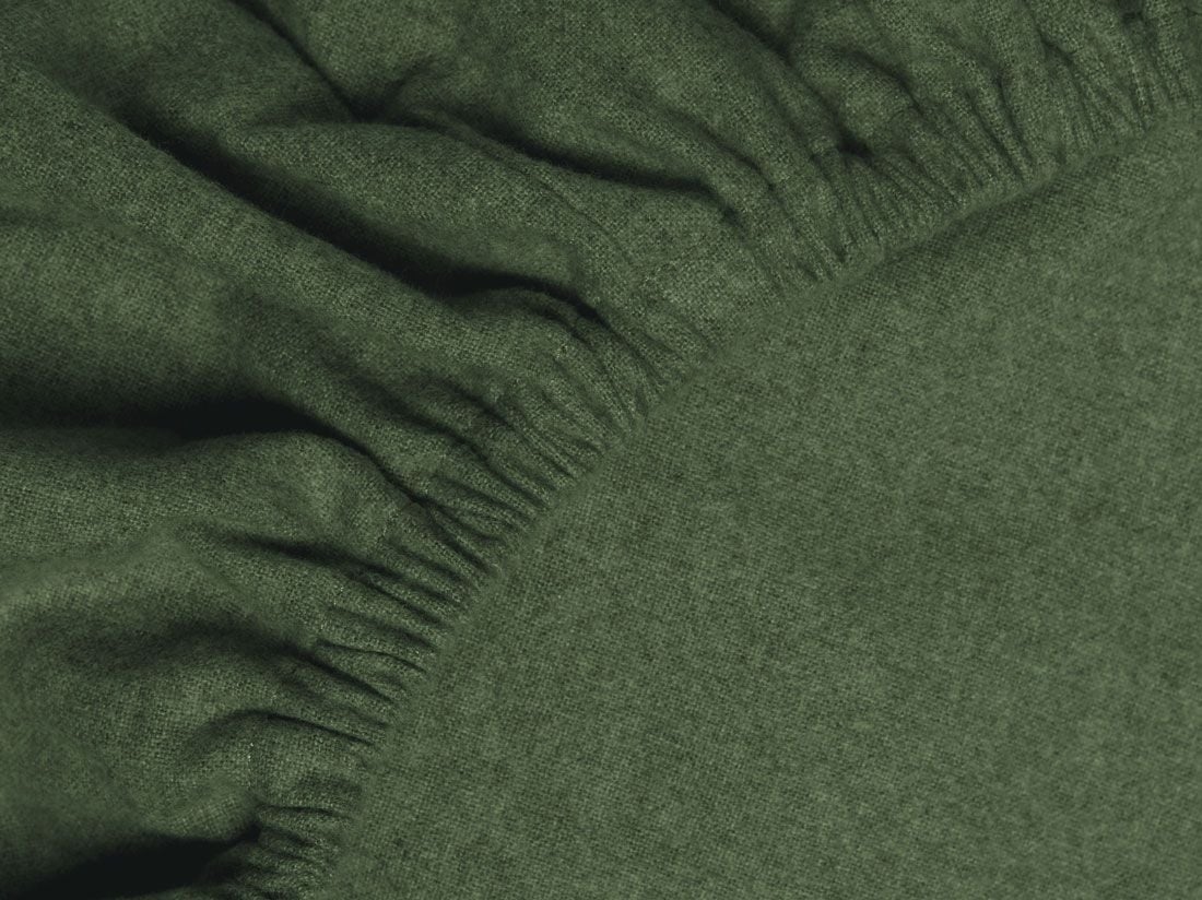 Faconlagen bomuldsflonel moss green