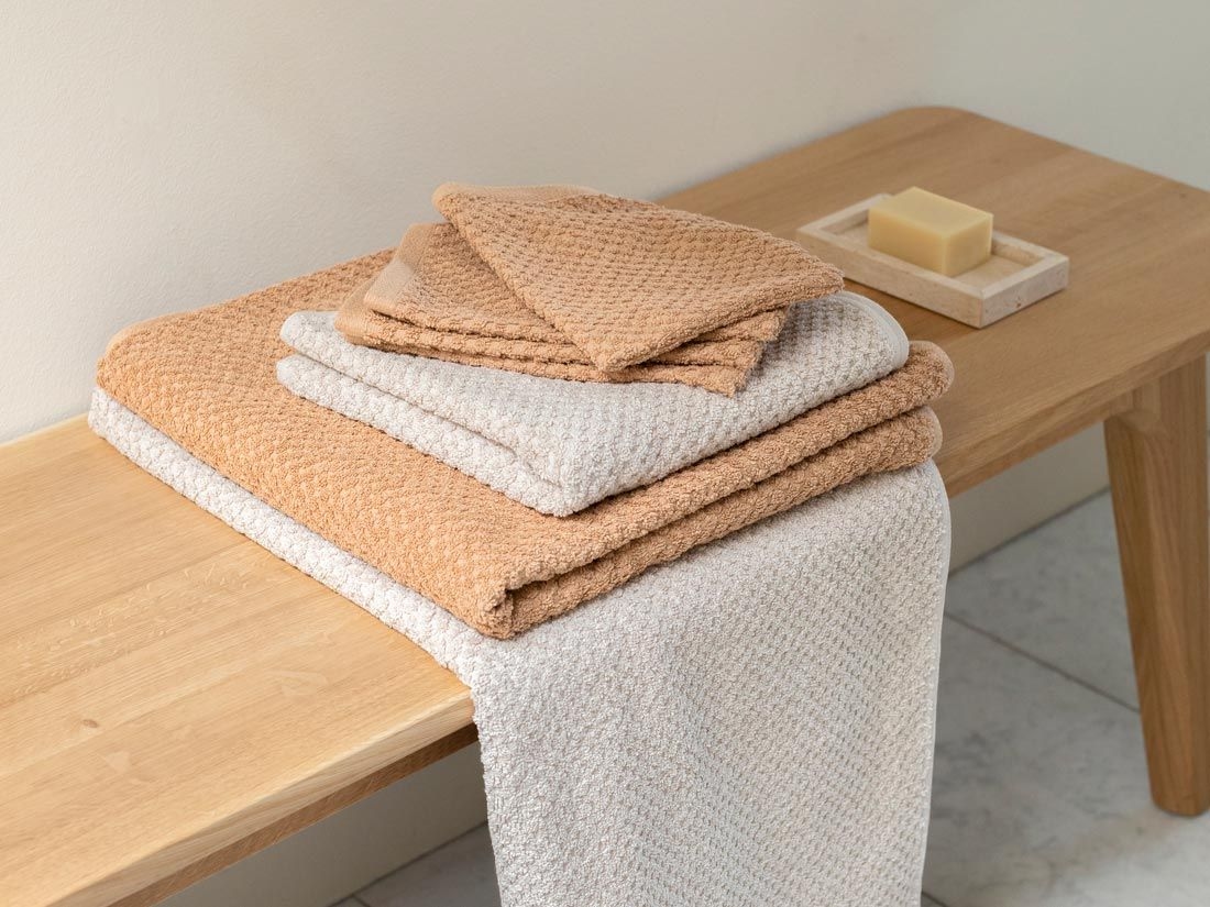 Vaskehandsker dots honey 15x22 - 4 st