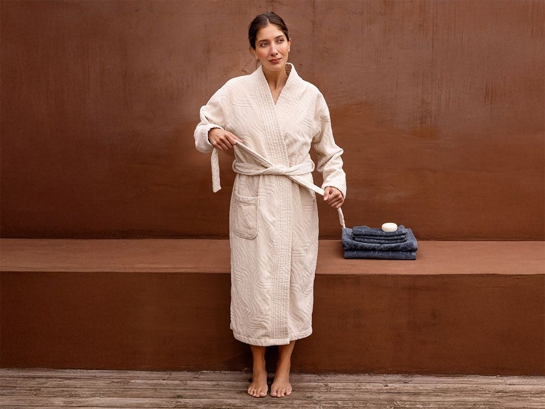 Badekåbe velour soft sand