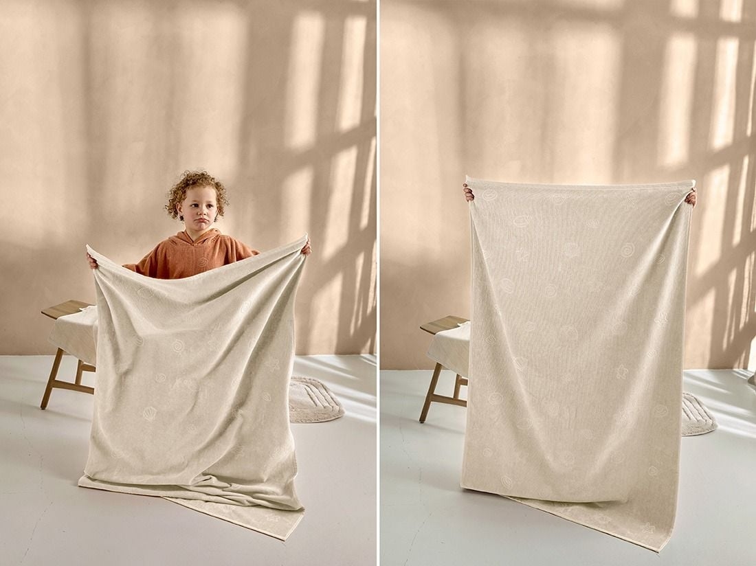 Strandlagen velour seashell soft sand 86x140