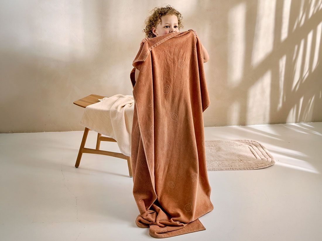 Strandlagen velour seashell terracotta 86x140