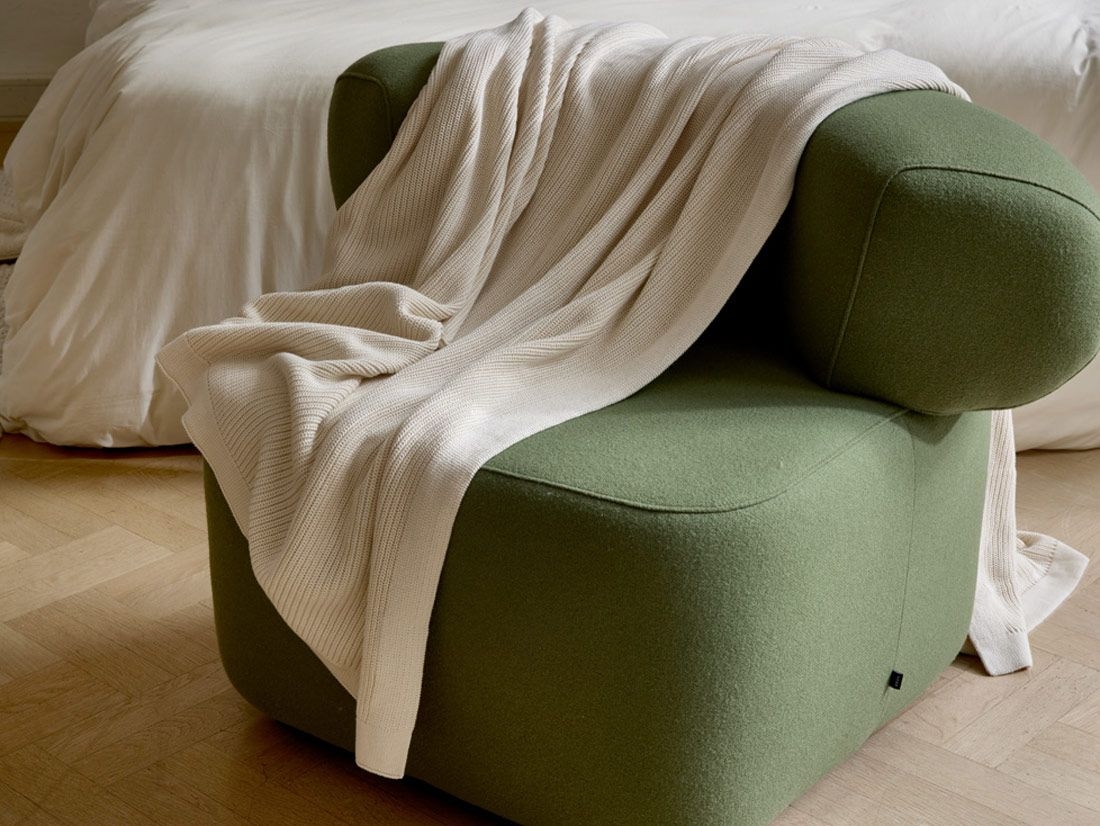 Tæppe bomuld rib warm white 150x210