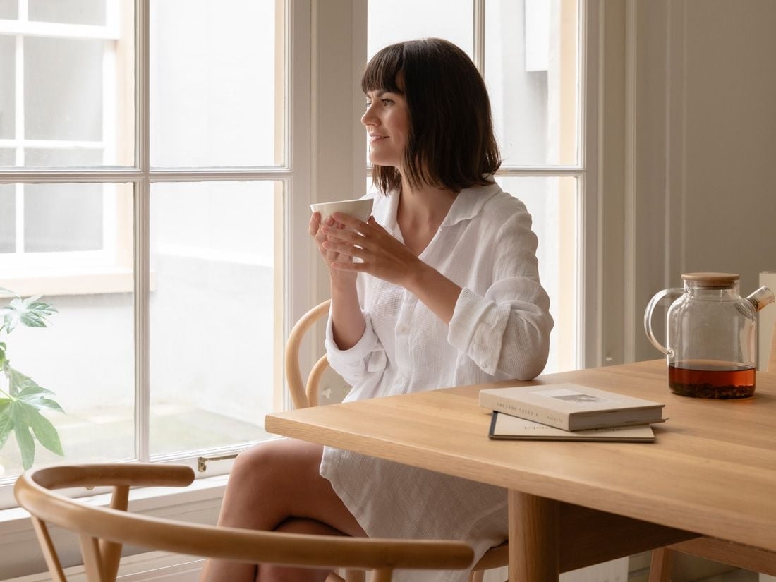 Skjortekjole vasket hør vaffel pure white