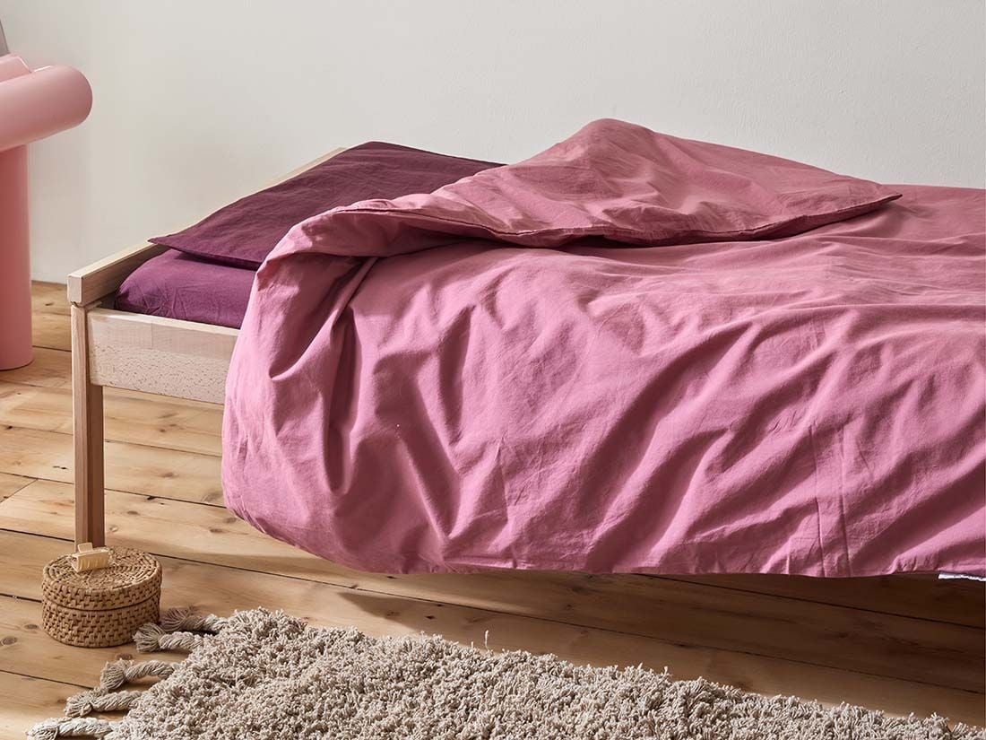Juniordynebetræk percale raspberry dream