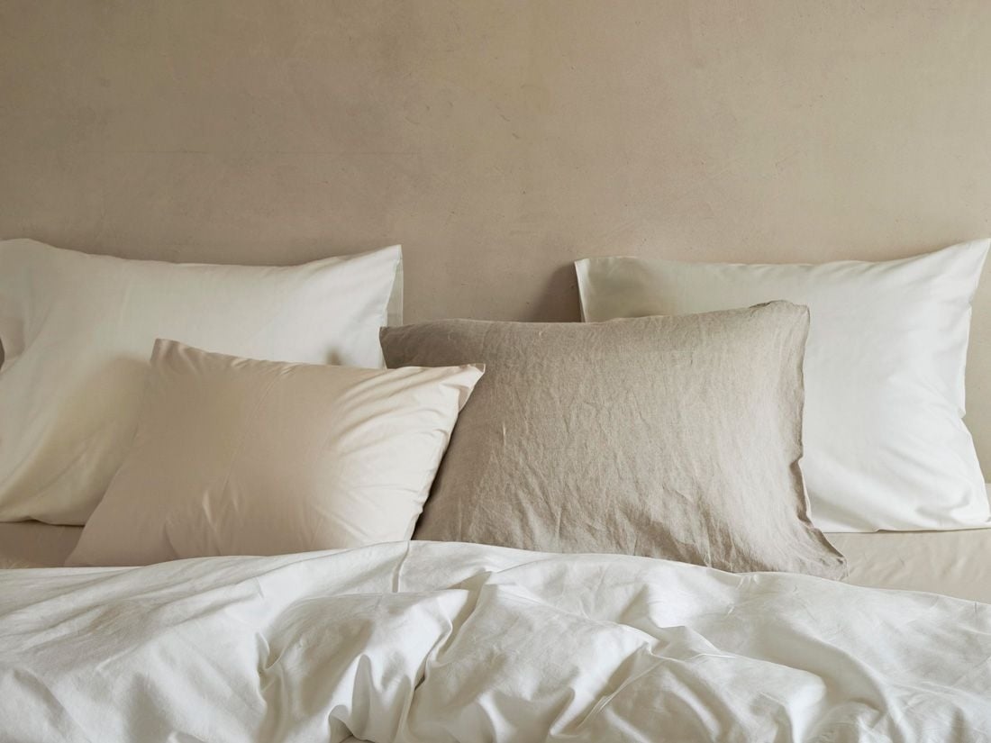 Pudebetræk bomuldssatin warm white