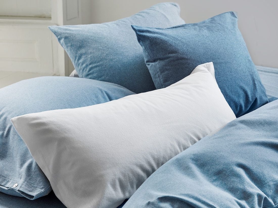 Pudebetræk bomuldsflonel light blue