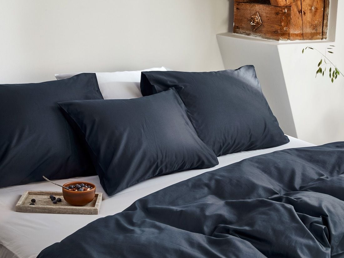 Pudebetræk bomuldssatin blueberry