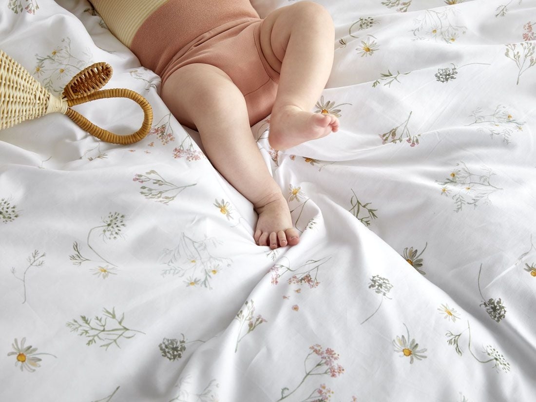 Juniordynebetræk bomuldssatin meadow