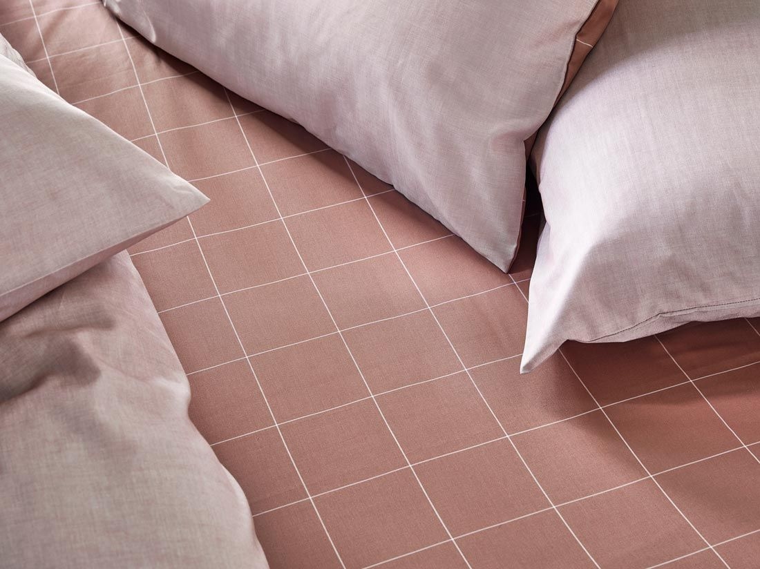 Faconlagen bomuld TENCEL™ rose check