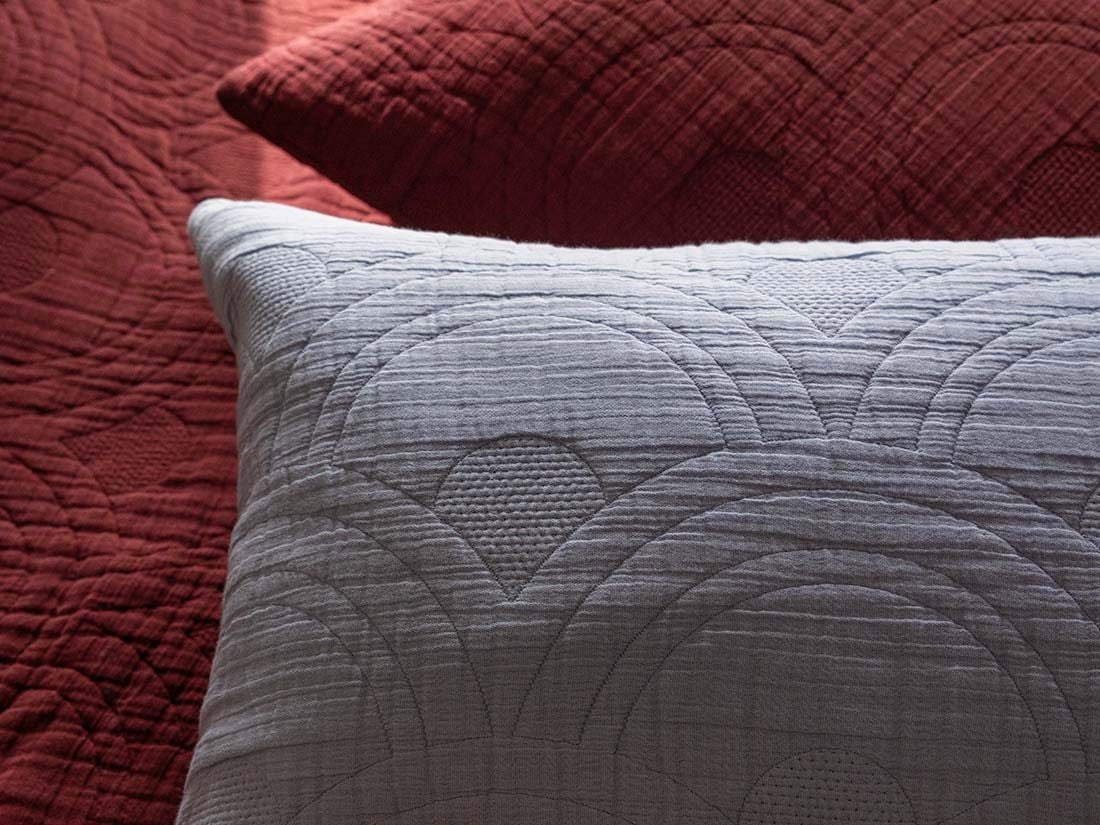Pyntepudebetræk bomuldsmuslin arch lavender blue 50x50