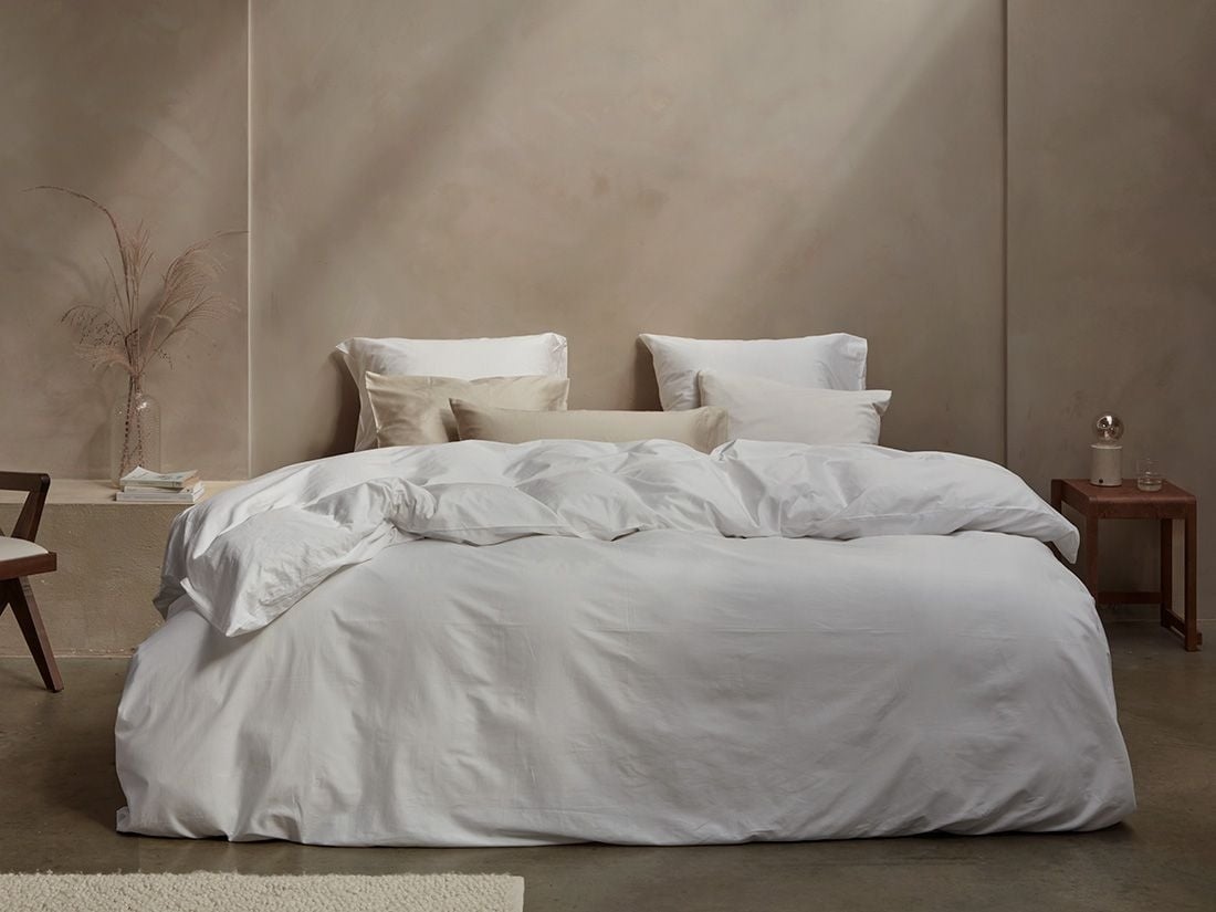Sengesæt bomuldssatin pure white