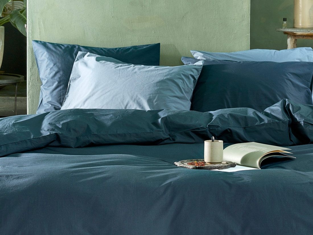 Pudebetræk percale navy