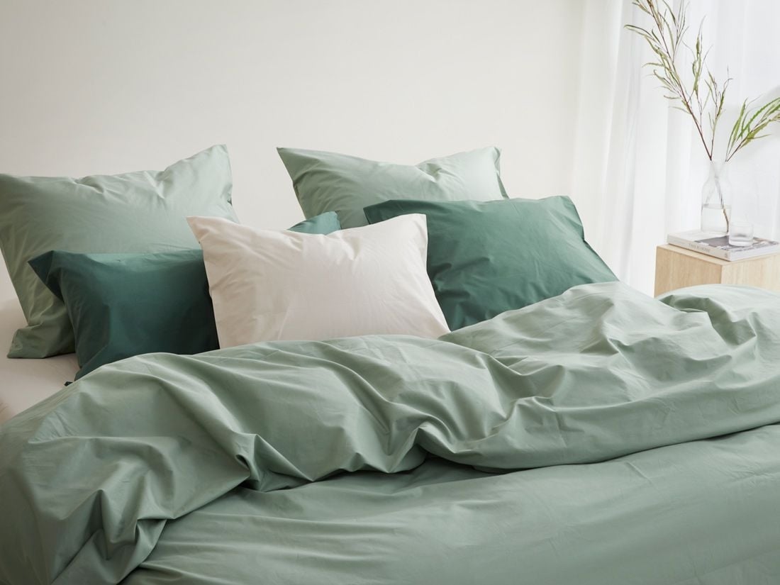 Pudebetræk percale jade green