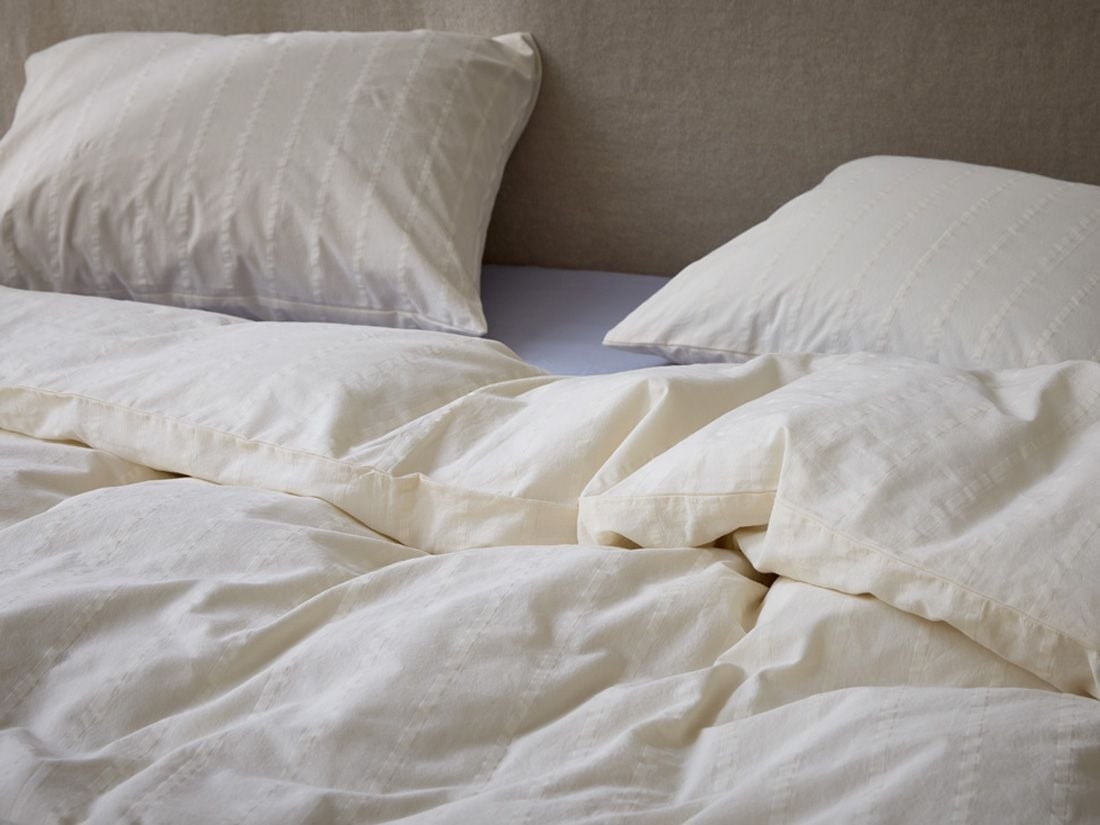 Pudebetræk seersucker bomuld gentle white