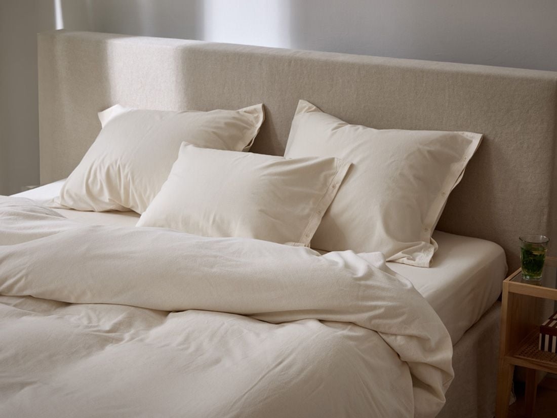 Sengesæt bomuldsflonel natural