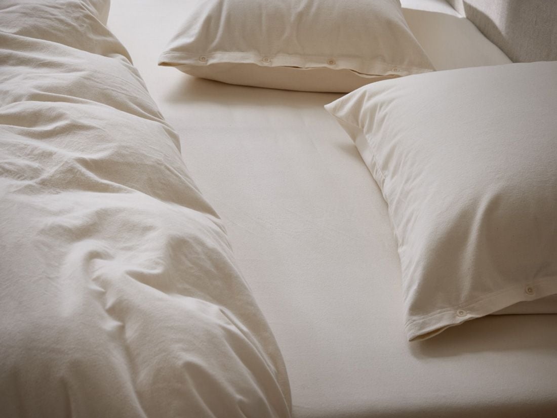 Sengesæt bomuldsflonel natural
