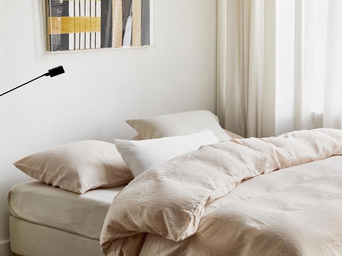 Pudebetræk vasket hør dusty rose