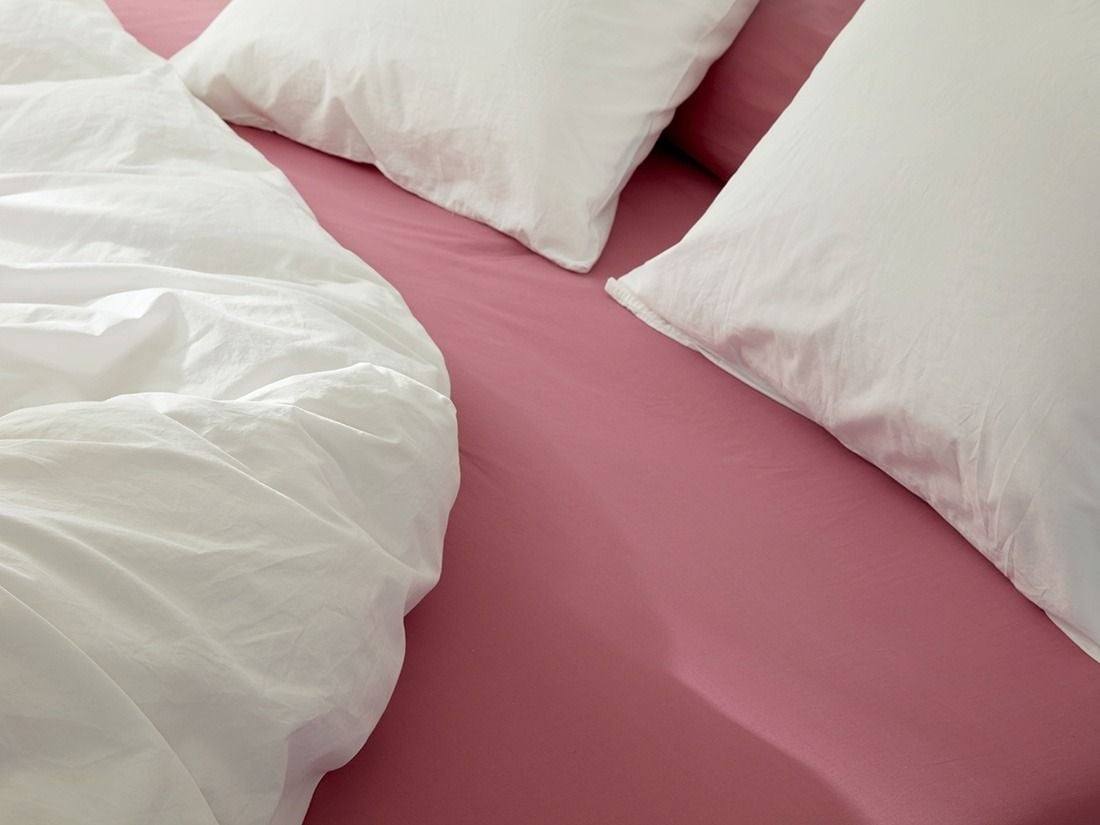 Faconlagen percale raspberry dream
