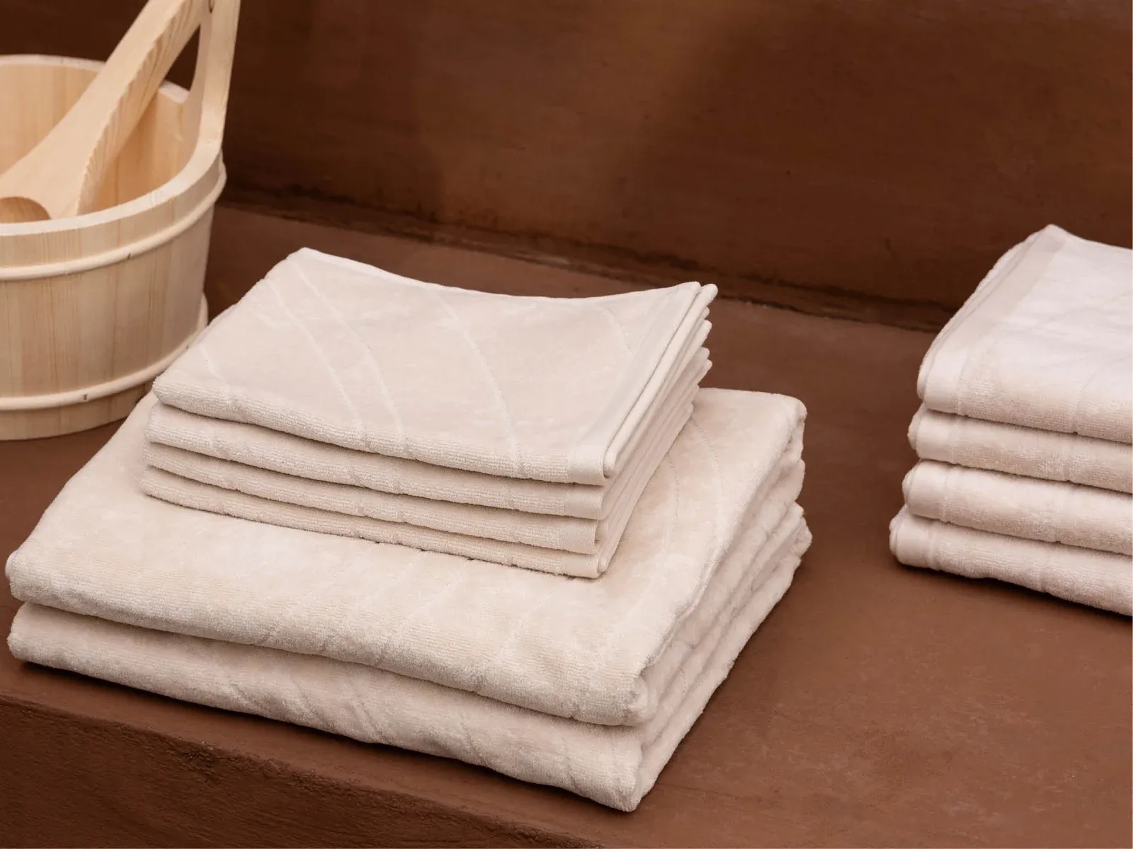 Gæstehåndklæder velour soft sand 30x50 - 4 st