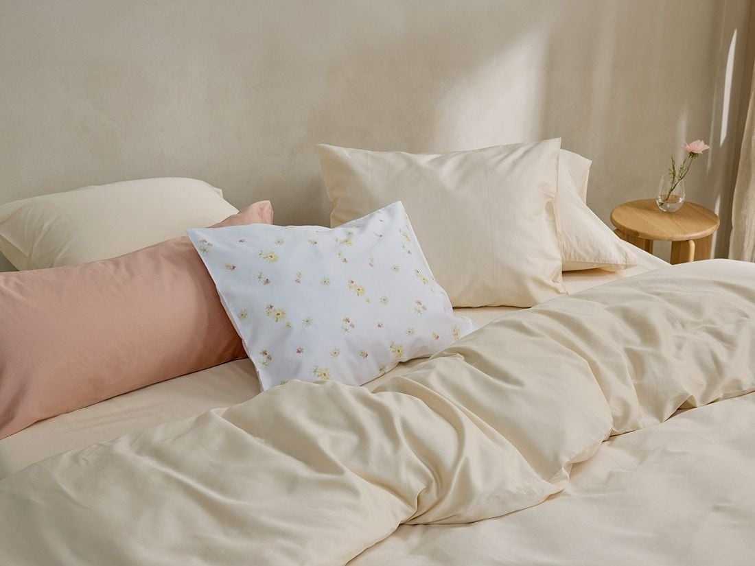 Pudebetræk bomuldssatin almond milk