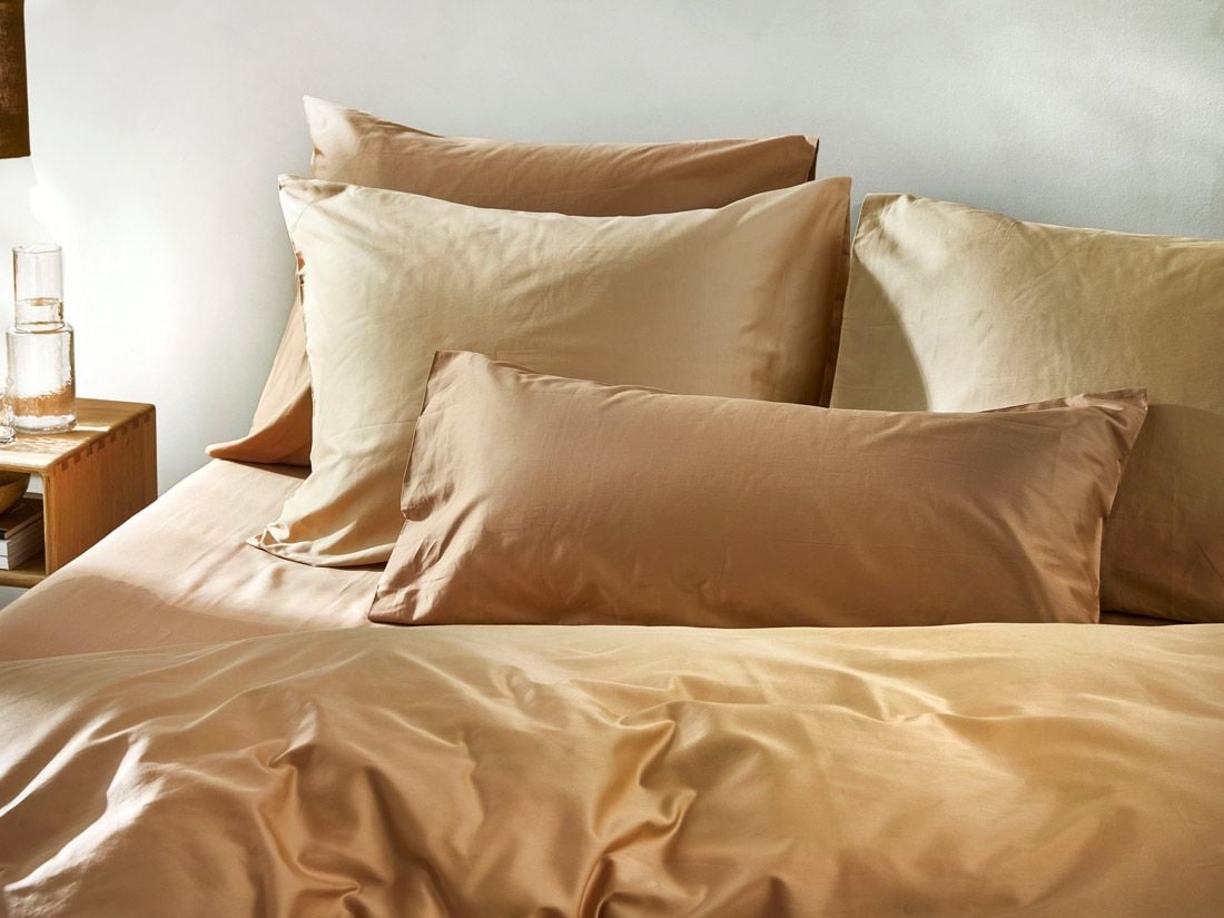 Pudebetræk bomuldssatin caramel