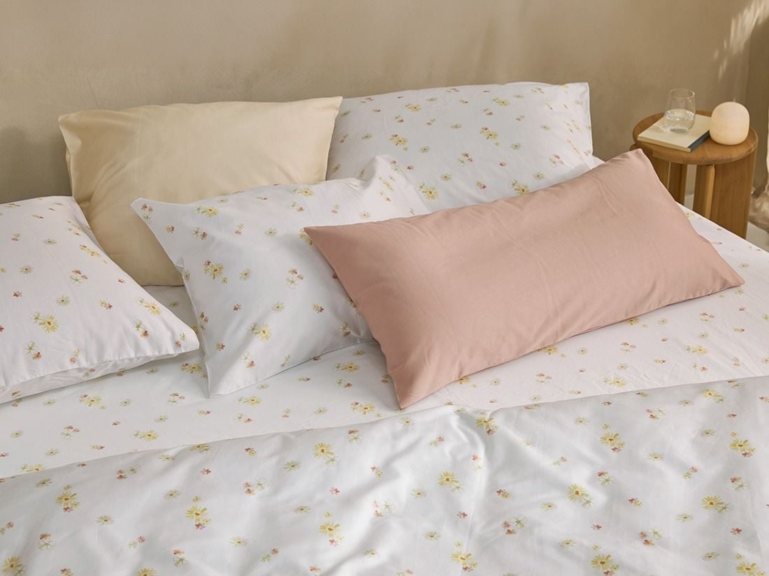 Pudebetræk bomuldssatin cosmea pink