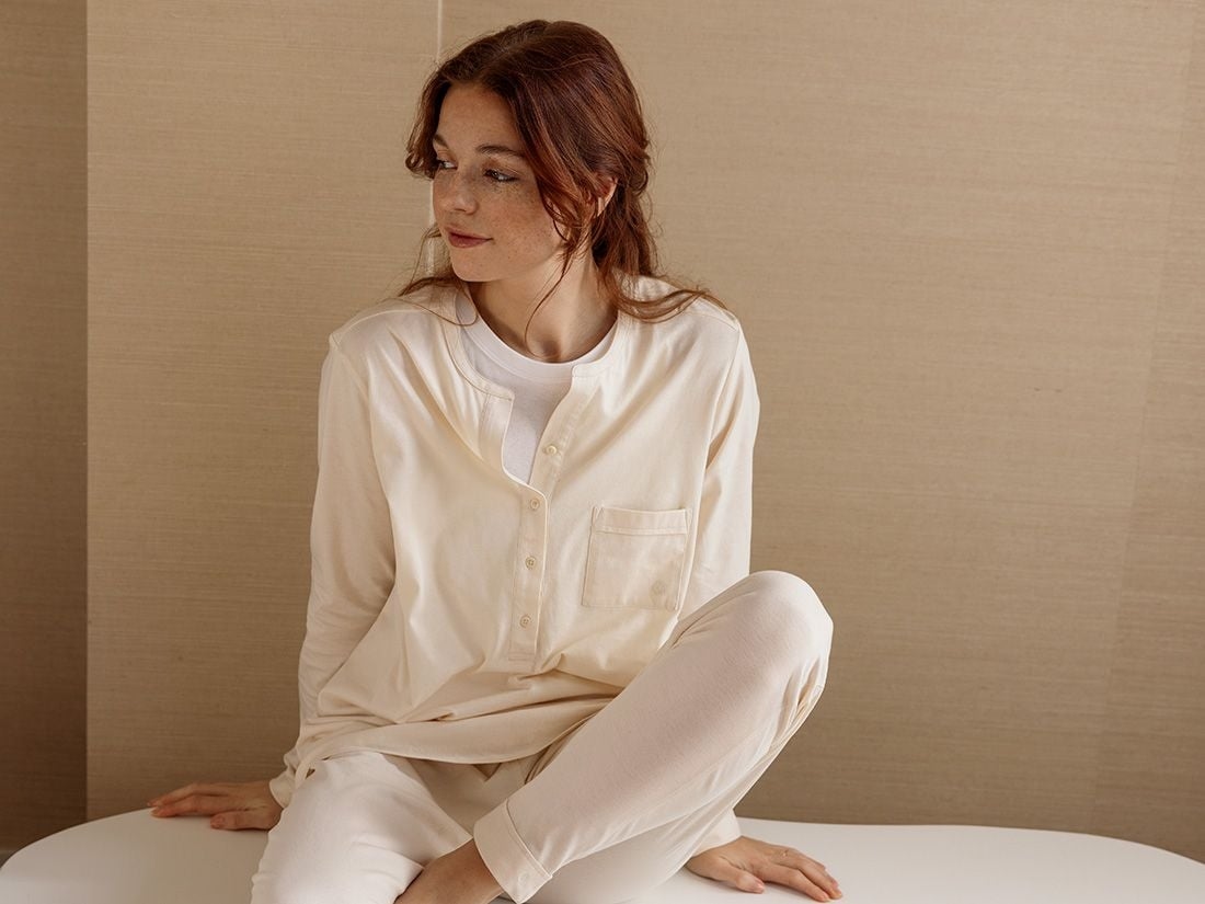 Nattøj sæt dame jersey sunrise white