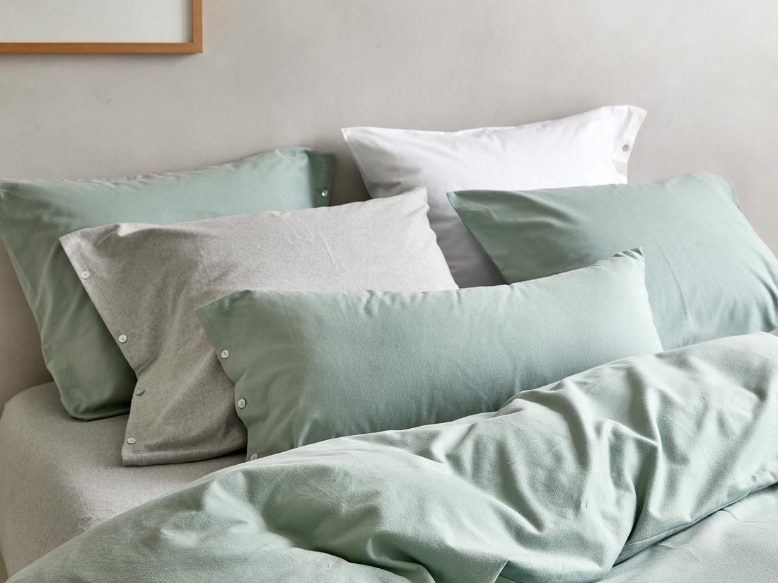 Pudebetræk bomuldsflonel pale green