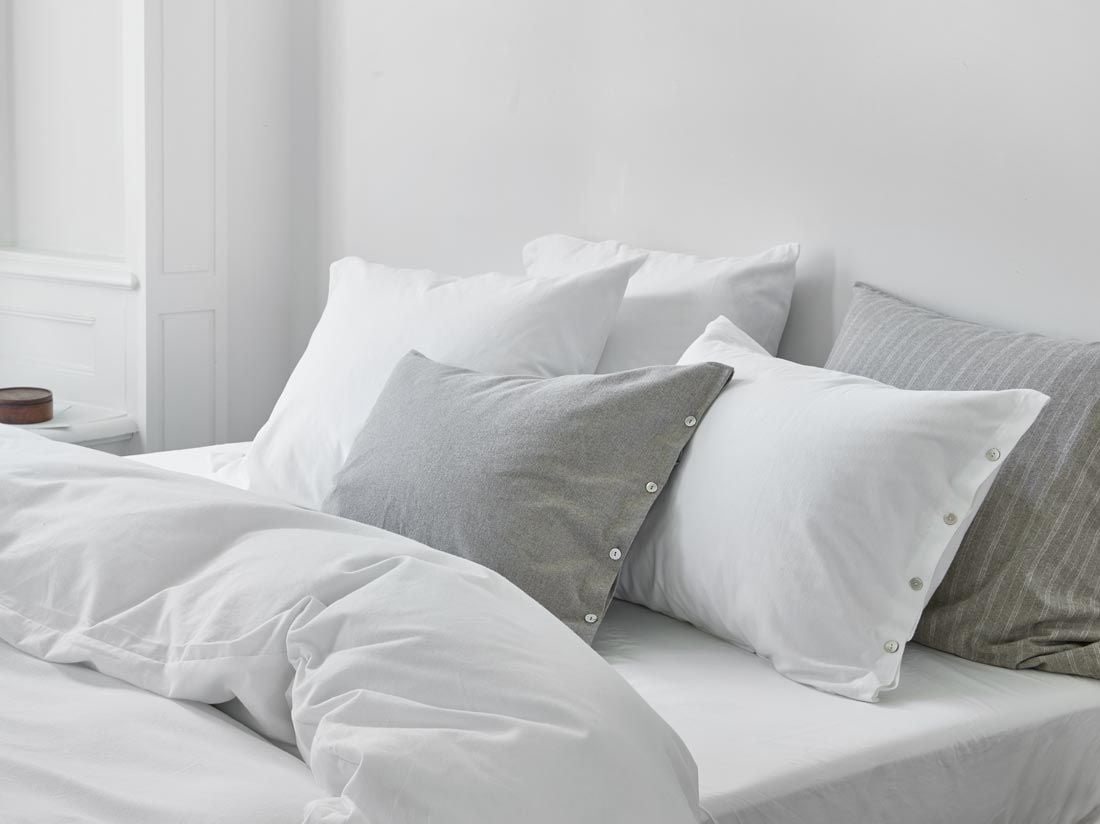 Pudebetræk bomuldsflonel pure white