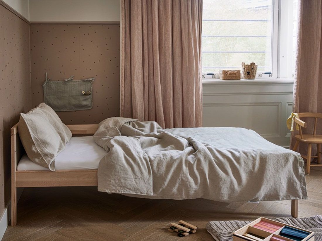 Juniordynebetræk vasket hør natural