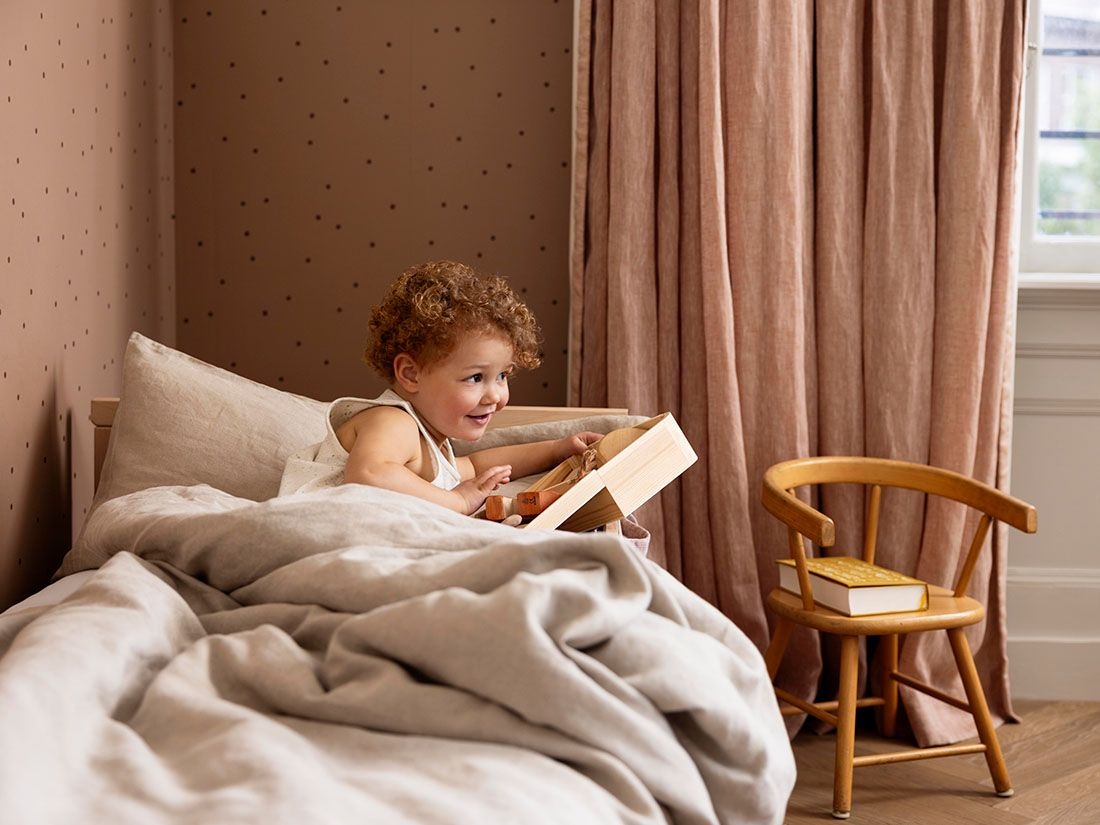 Juniordynebetræk vasket hør natural