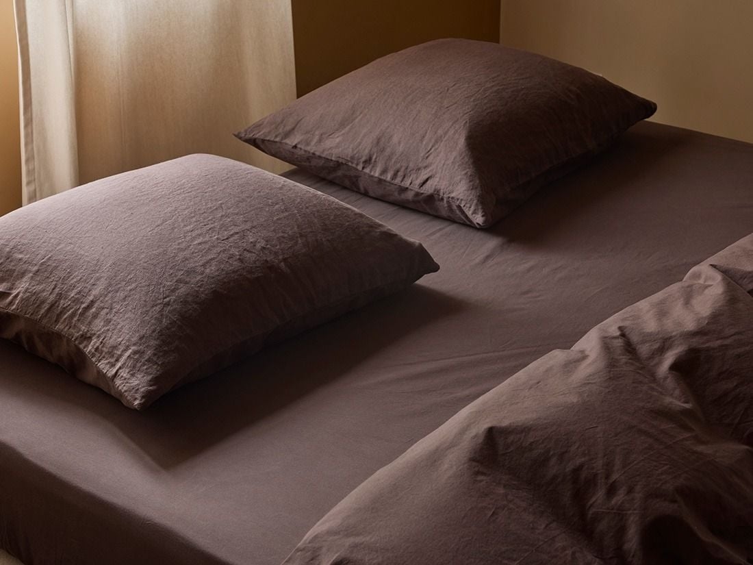 Faconlagen percale roasted brown