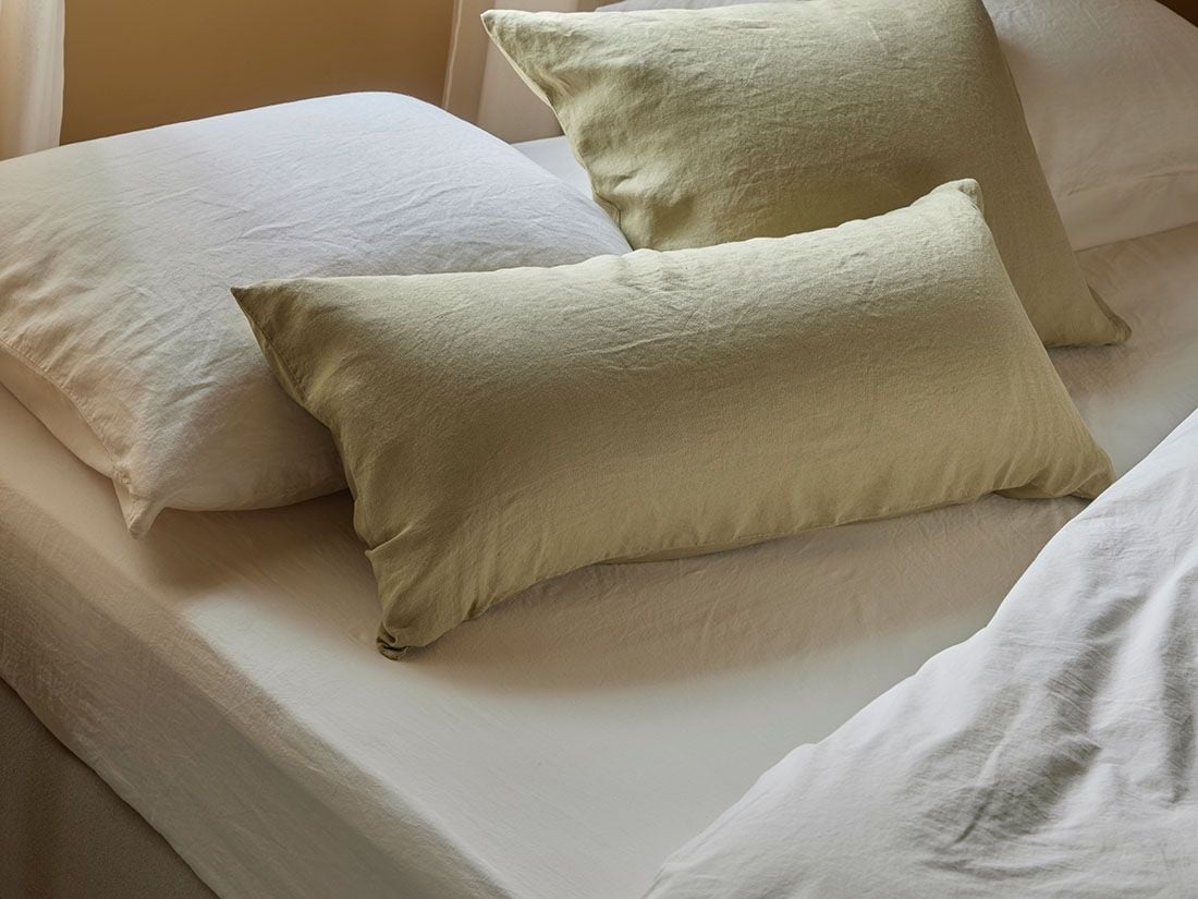 Pudebetræk hamp/bomuld botanic green