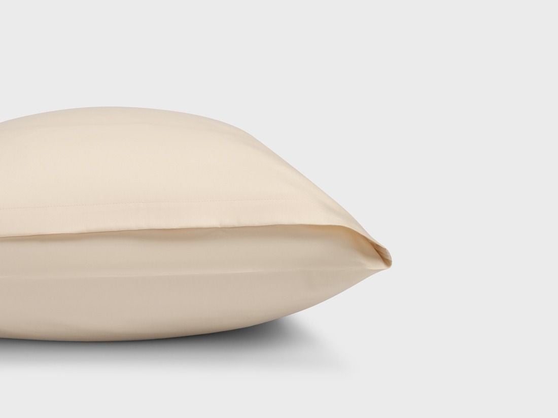 Pudebetræk lang multipude bomuldssatin almond milk 37x160