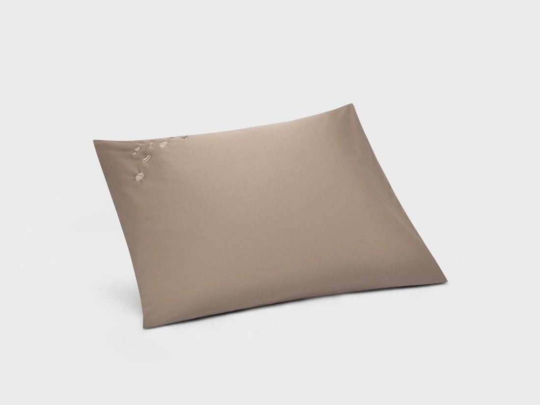 Pudebetræk bomuldssatin warm taupe seashell