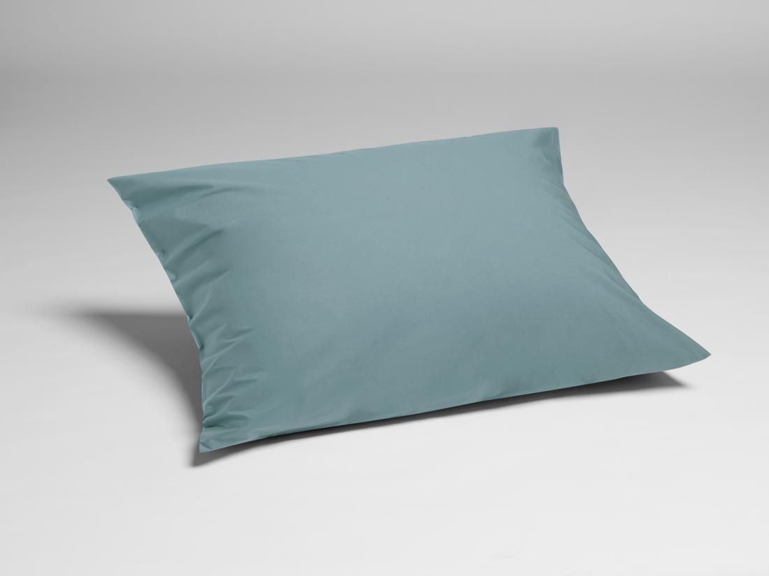 Pudebetræk percale petrol blue